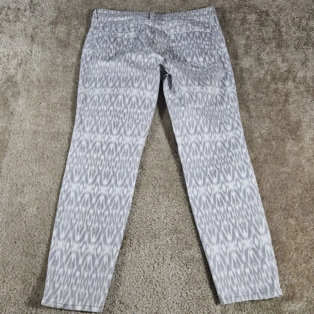 Ann Taylor LOFT Modern Skinny Ankle White Geometric Jeans Size 6